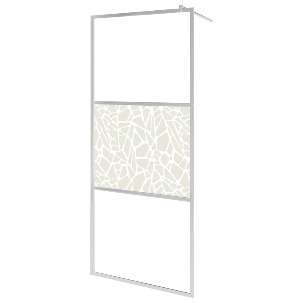 Walk-in Shower Wall with Shelf Chrome 90x195 cm ESG Glass&Aluminium