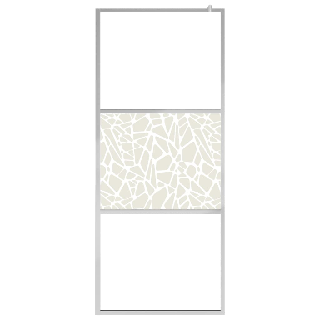 Walk-in Shower Wall with Shelf Chrome 90x195 cm ESG Glass&Aluminium