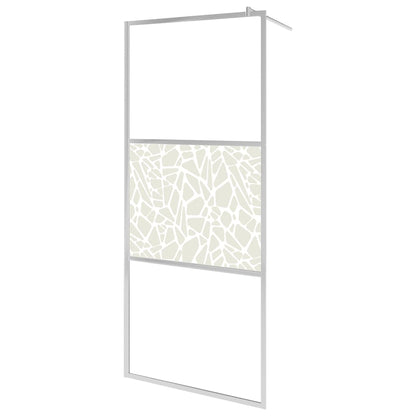 Walk-in Shower Wall with Shelf Chrome 100x195 cm