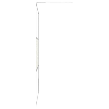 Walk-in Shower Wall with Shelf Chrome 100x195 cm