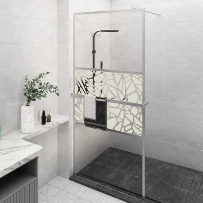 Walk-in Shower Wall with Shelf Chrome 100x195 cm