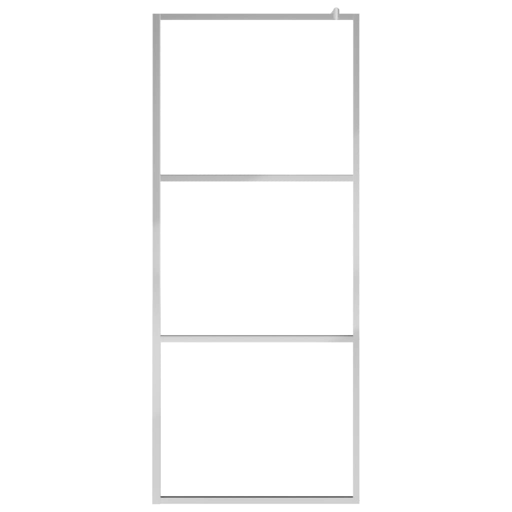 Walk-in Shower Wall with Shelf Chrome 115x195 cm