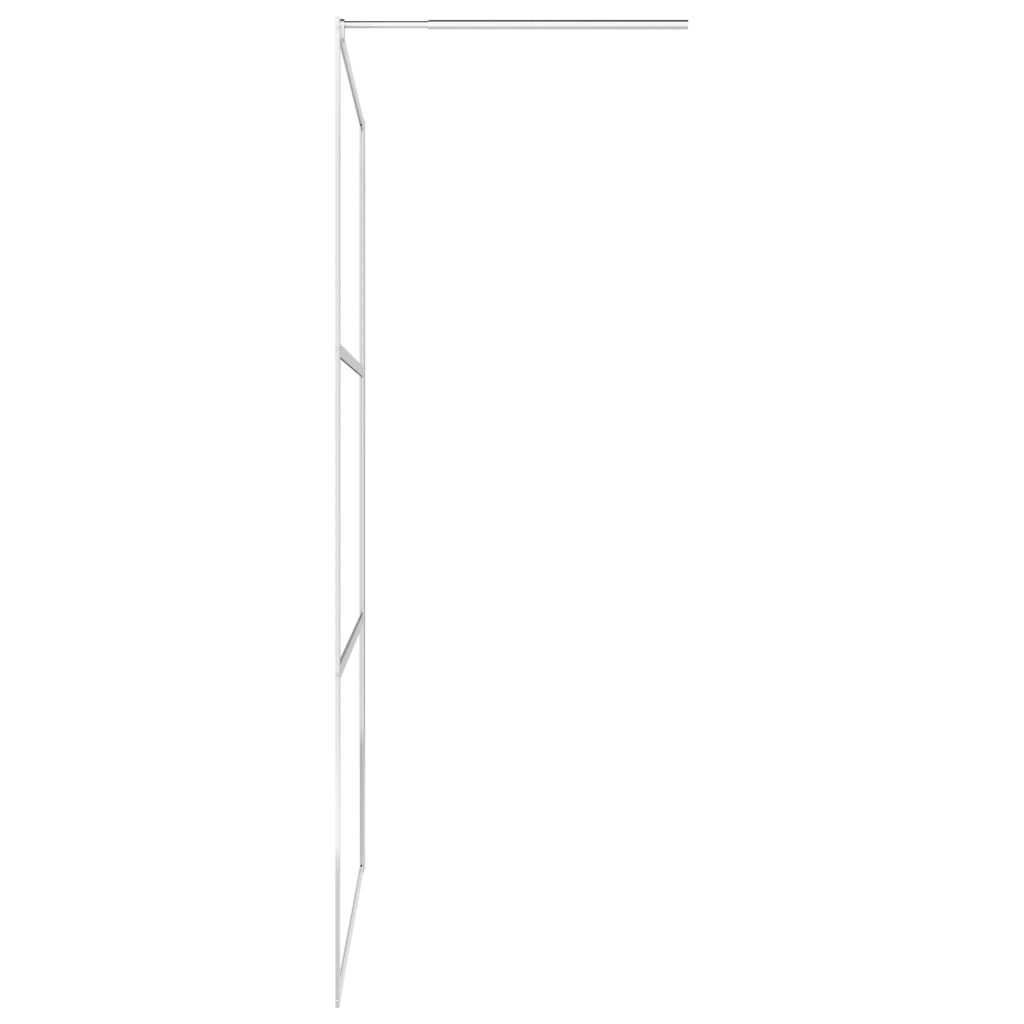 Walk-in Shower Wall with Shelf Chrome 115x195 cm