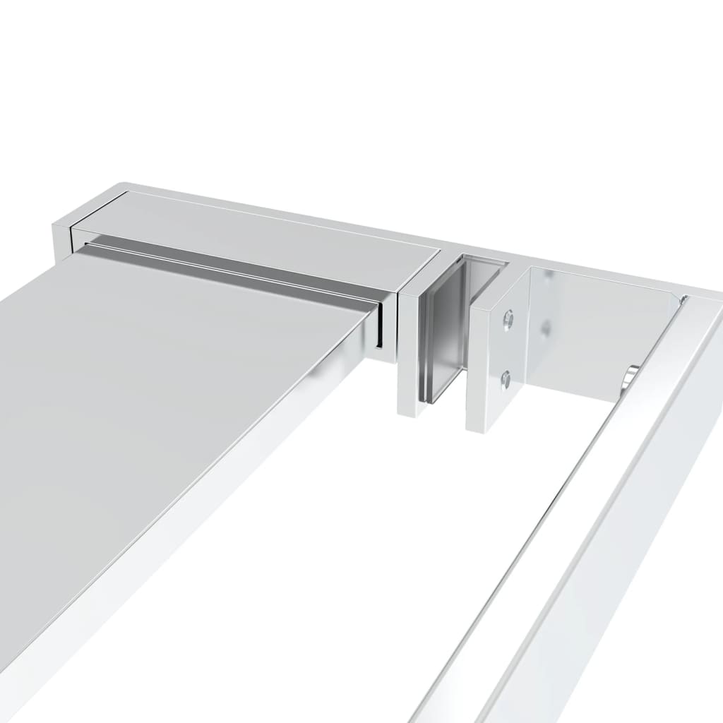 Walk-in Shower Wall with Shelf Chrome 115x195 cm