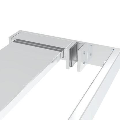 Walk-in Shower Wall with Shelf Chrome 115x195 cm