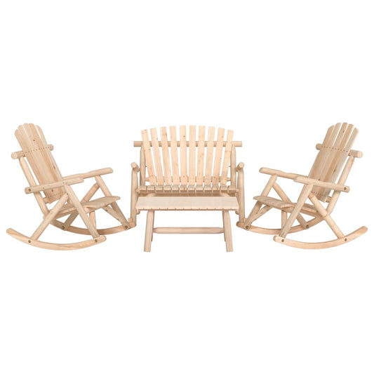 4 Piece Garden Lounge Set Solid Wood Spruce