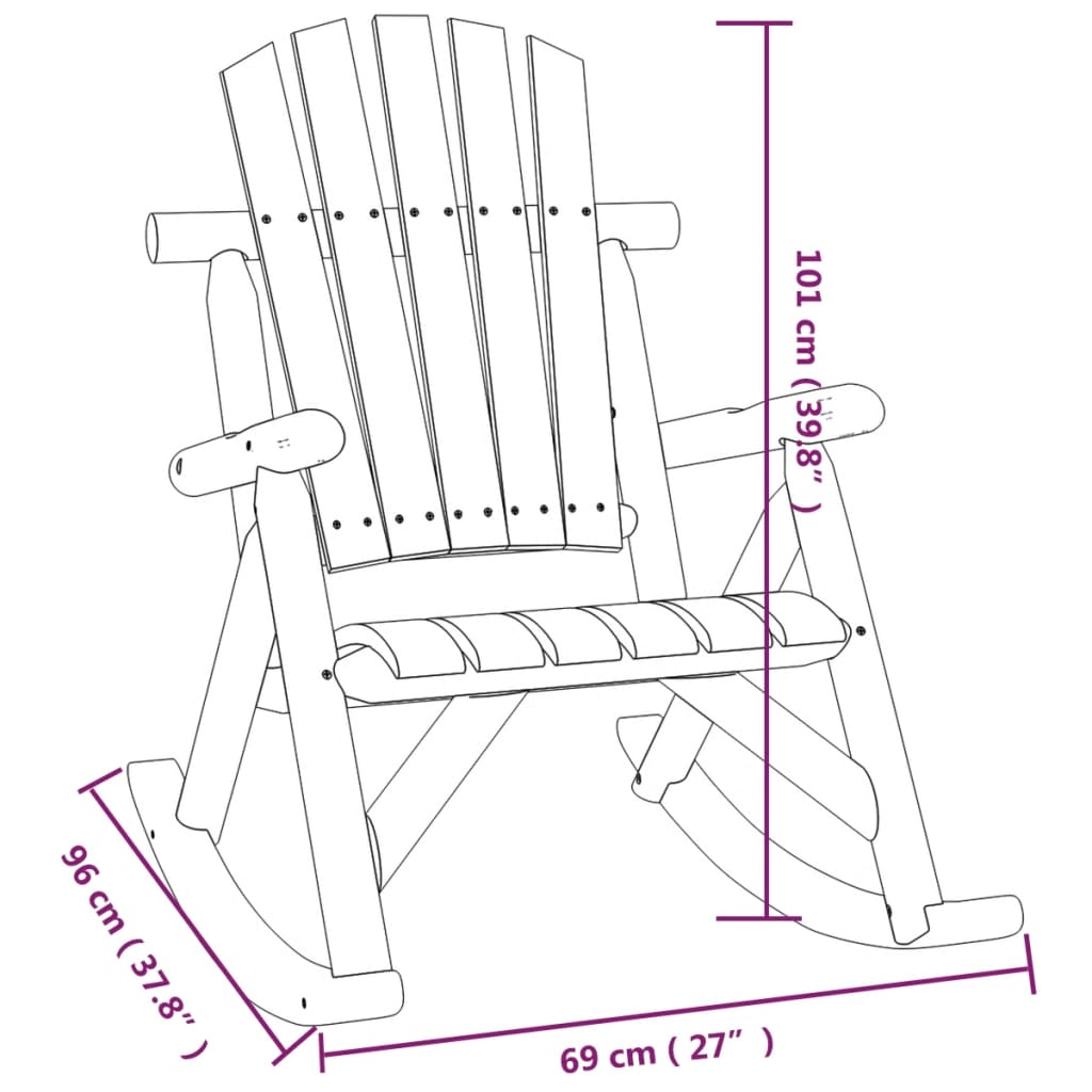 5 Piece Garden Lounge Set Solid Wood Spruce