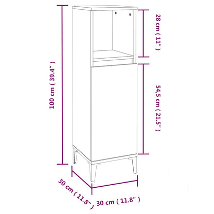 3 Piece Bathroom Furniture Set Smoked Oak Engineered Wood