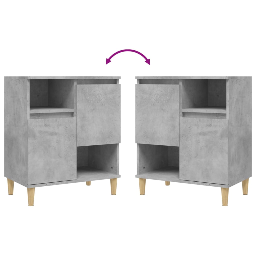 Sideboards 2 pcs Concrete Grey 60x35x70 cm Engineered Wood