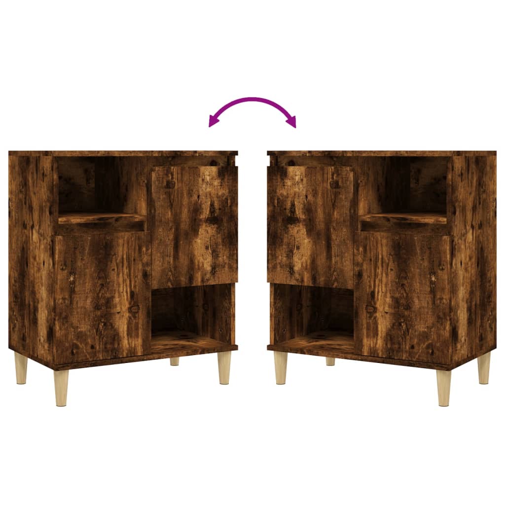 Sideboards 2 pcs Smoked Oak 60x35x70 cm Engineered Wood