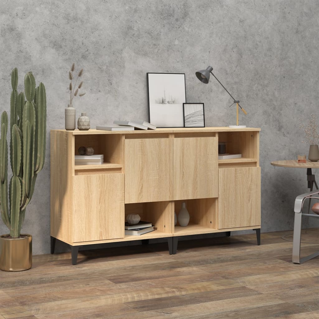 Sideboards 2 pcs Sonoma Oak 60x35x70 cm Engineered Wood