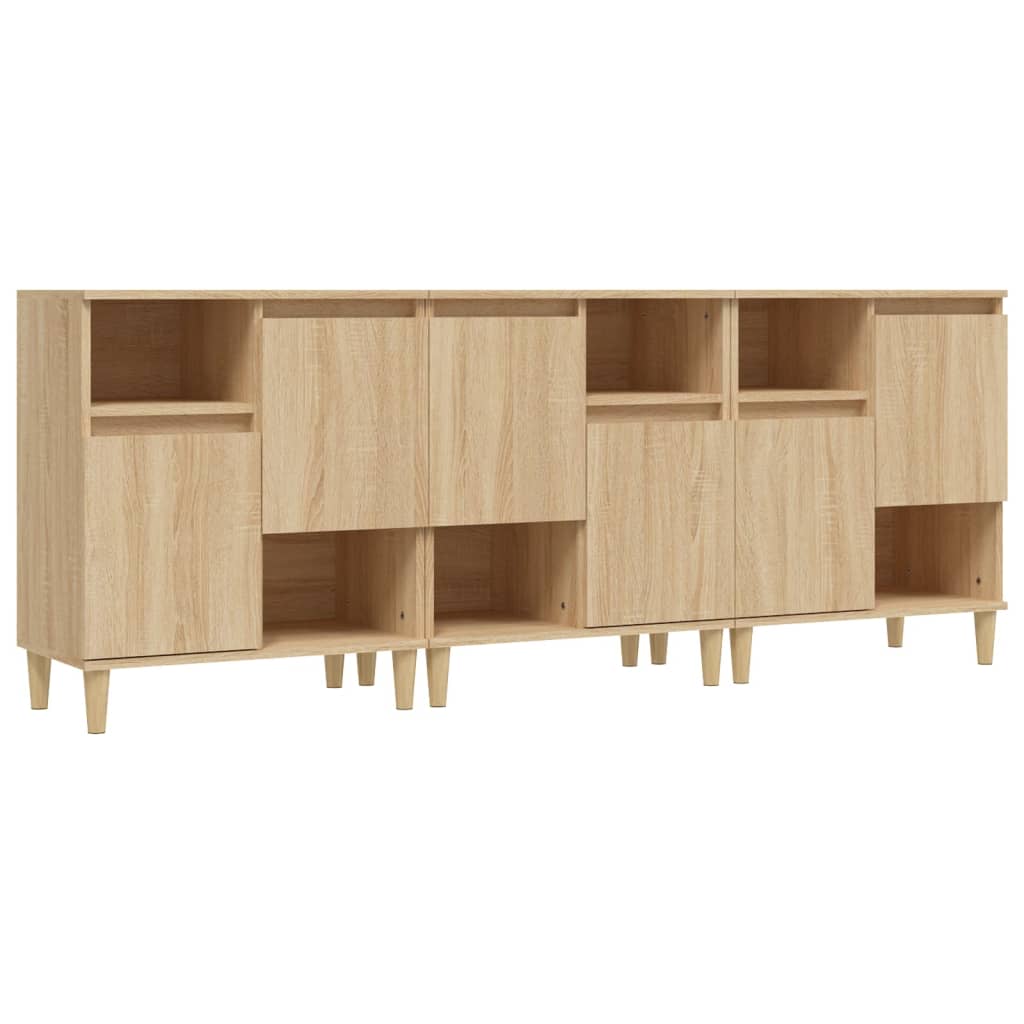 Sideboards 3 pcs Sonoma Oak 60x35x70 cm Engineered Wood