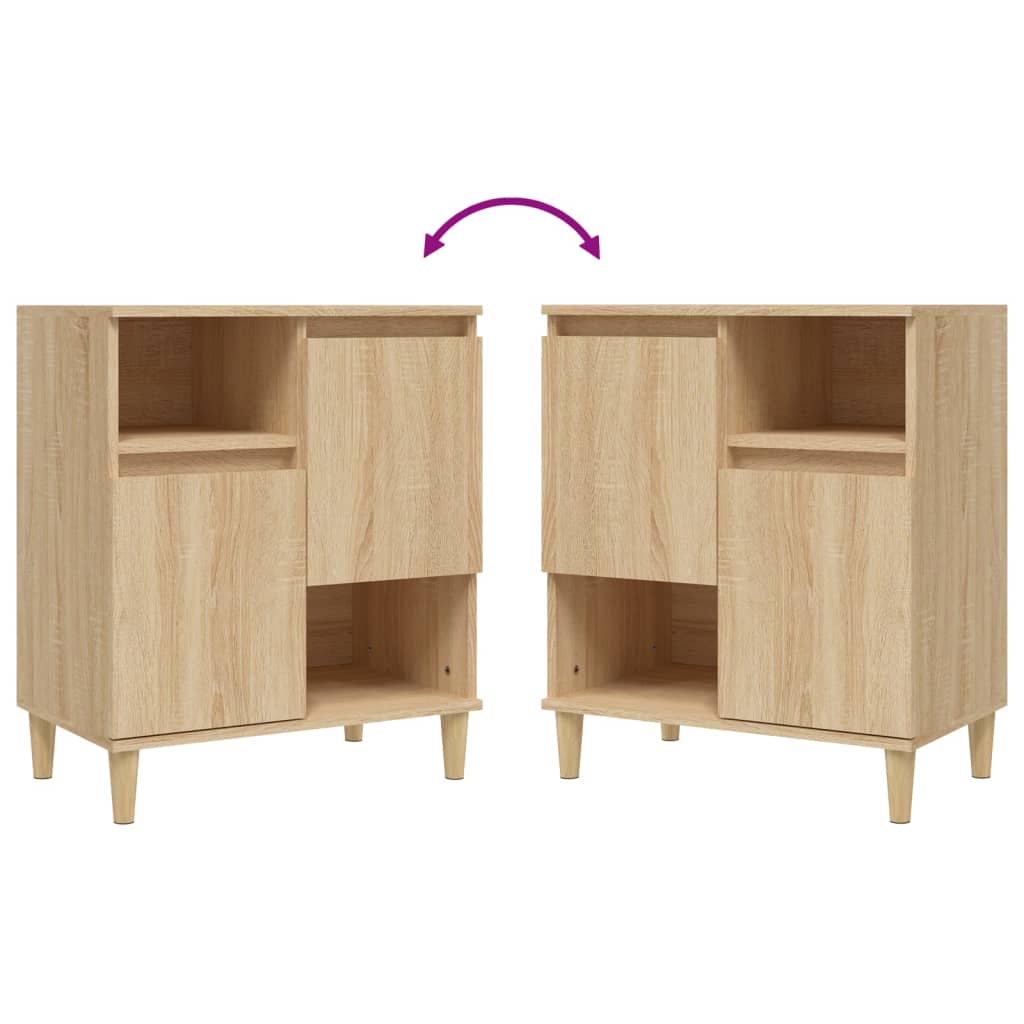 Sideboards 3 pcs Sonoma Oak 60x35x70 cm Engineered Wood