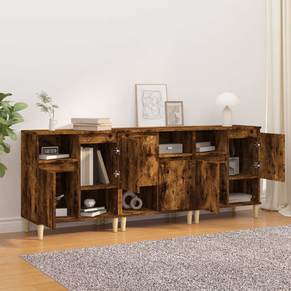 Sideboards 3 pcs Smoked Oak 60x35x70 cm Engineered Wood