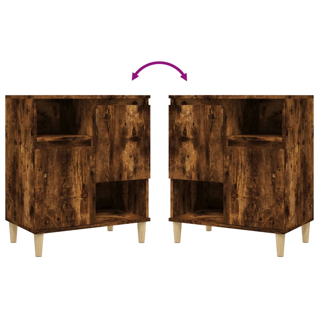 Sideboards 3 pcs Smoked Oak 60x35x70 cm Engineered Wood