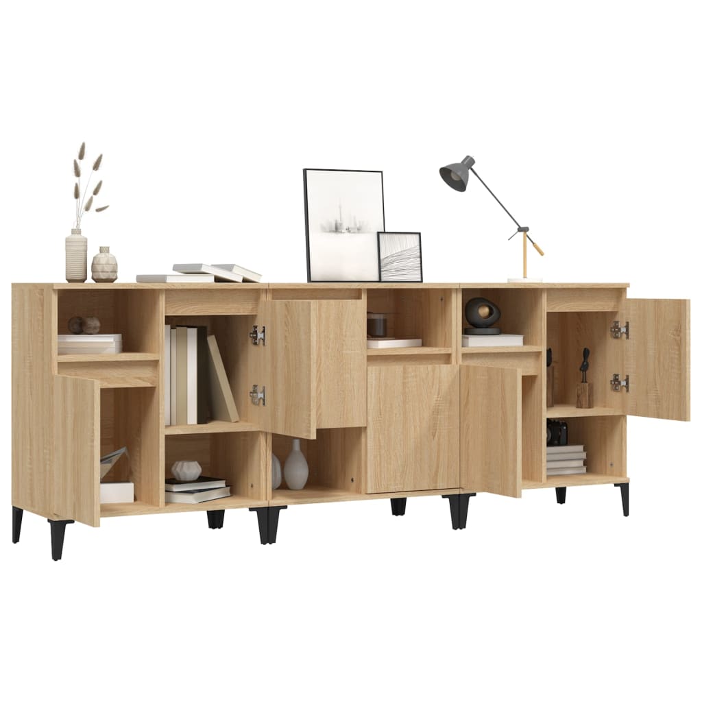 Sideboards 3 pcs Sonoma Oak 60x35x70 cm Engineered Wood