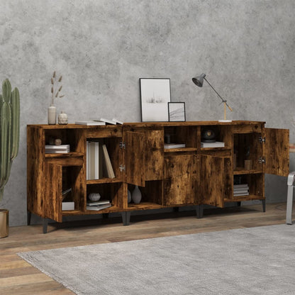 Sideboards 3 pcs Smoked Oak 60x35x70 cm Engineered Wood