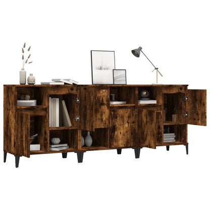 Sideboards 3 pcs Smoked Oak 60x35x70 cm Engineered Wood