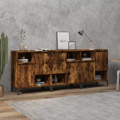Sideboards 3 pcs Smoked Oak 60x35x70 cm Engineered Wood