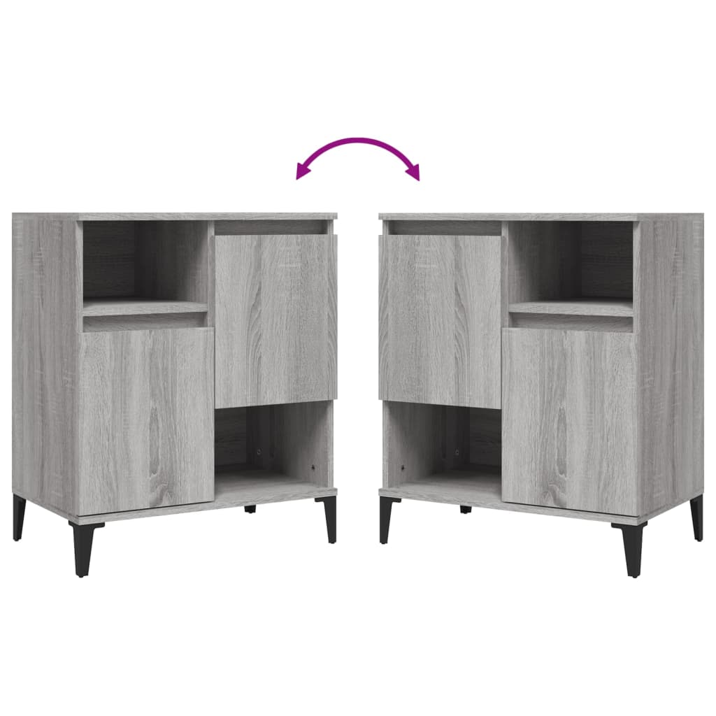 Sideboards 3 pcs Grey Sonoma 60x35x70 cm Engineered Wood