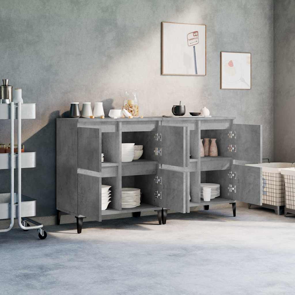 Sideboards 2 pcs Concrete Grey 60x35x70 cm Engineered Wood
