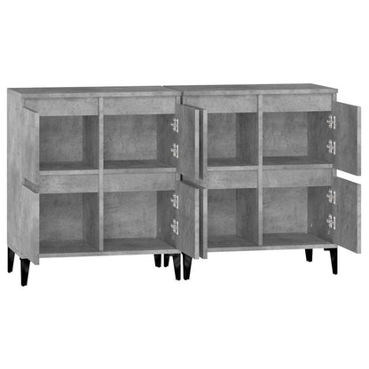 Sideboards 2 pcs Concrete Grey 60x35x70 cm Engineered Wood