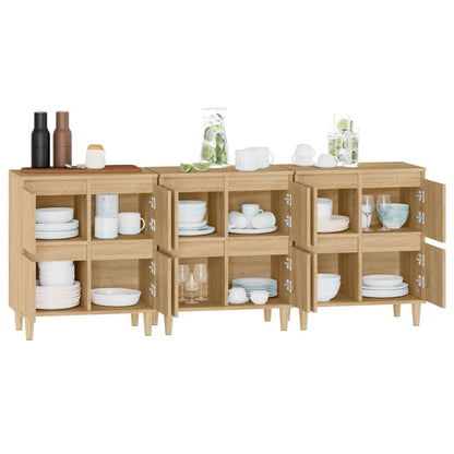 Sideboards 3 pcs Sonoma Oak 60x35x70 cm Engineered Wood