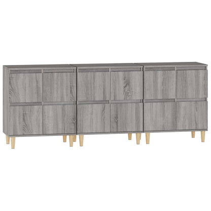 Sideboards 3 pcs Grey Sonoma 60x35x70 cm Engineered Wood