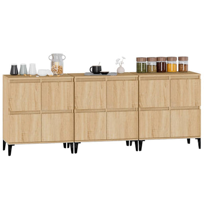 Sideboards 3 pcs Sonoma Oak 60x35x70 cm Engineered Wood