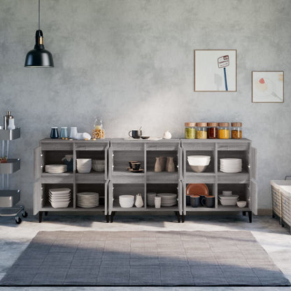Sideboards 3 pcs Grey Sonoma 60x35x70 cm Engineered Wood