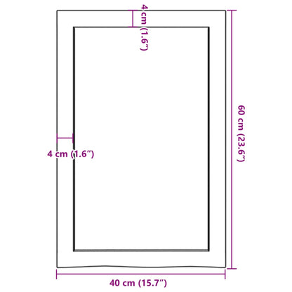 Bathroom Countertop 40x60x(2-4) cm Untreated Solid Wood