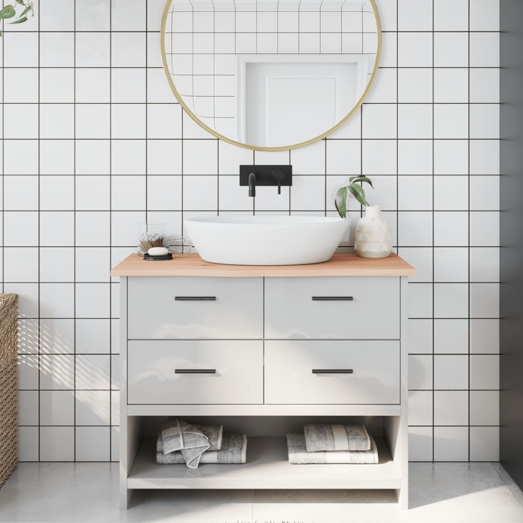 Bathroom Countertop 100x40x2 cm Untreated Solid Wood