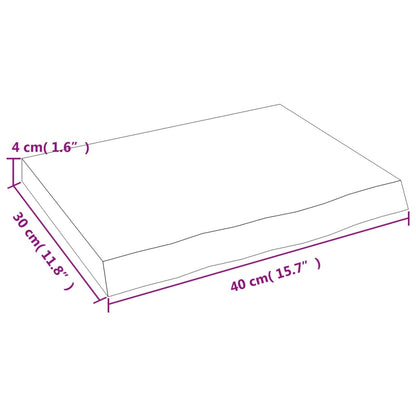 Bathroom Countertop Light Brown 40x30x(2-4) cm Treated Solid Wood