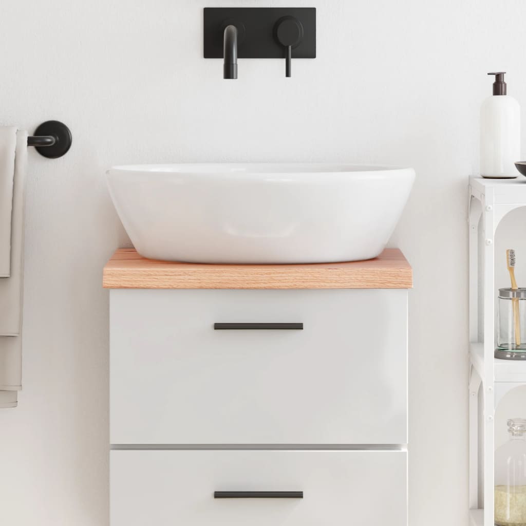 Bathroom Countertop Light Brown 40x30x(2-4) cm Treated Solid Wood