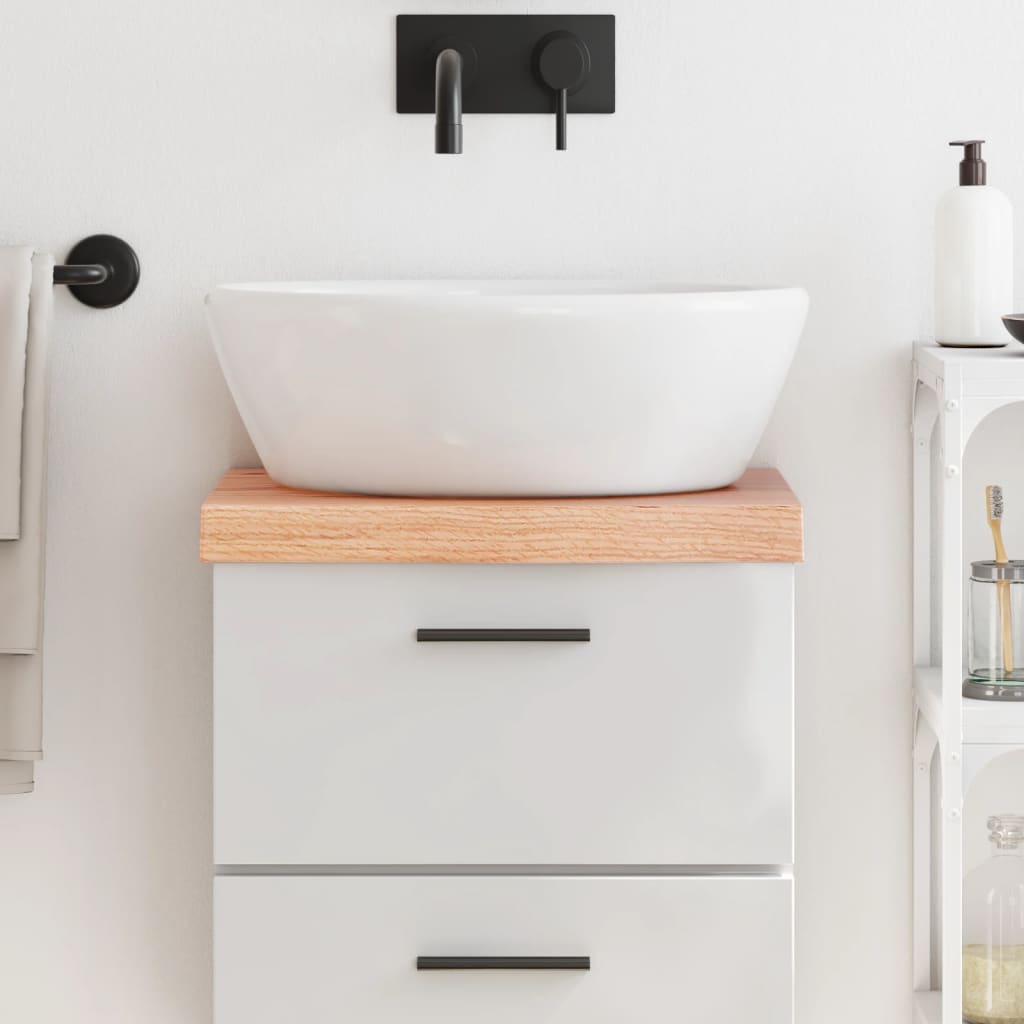 Bathroom Countertop Light Brown 40x30x(2-6) cm Treated Solid Wood