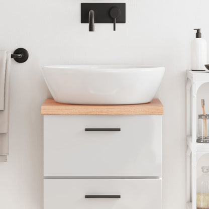Bathroom Countertop Light Brown 40x40x(2-4) cm Treated Solid Wood