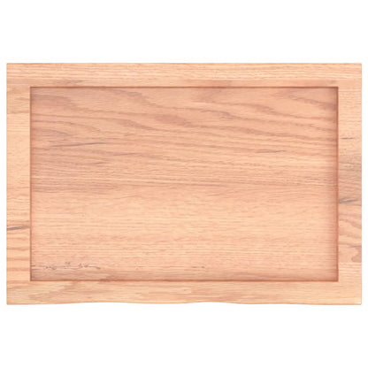 Bathroom Countertop Light Brown 60x40x(2-4) cm Treated Solid Wood