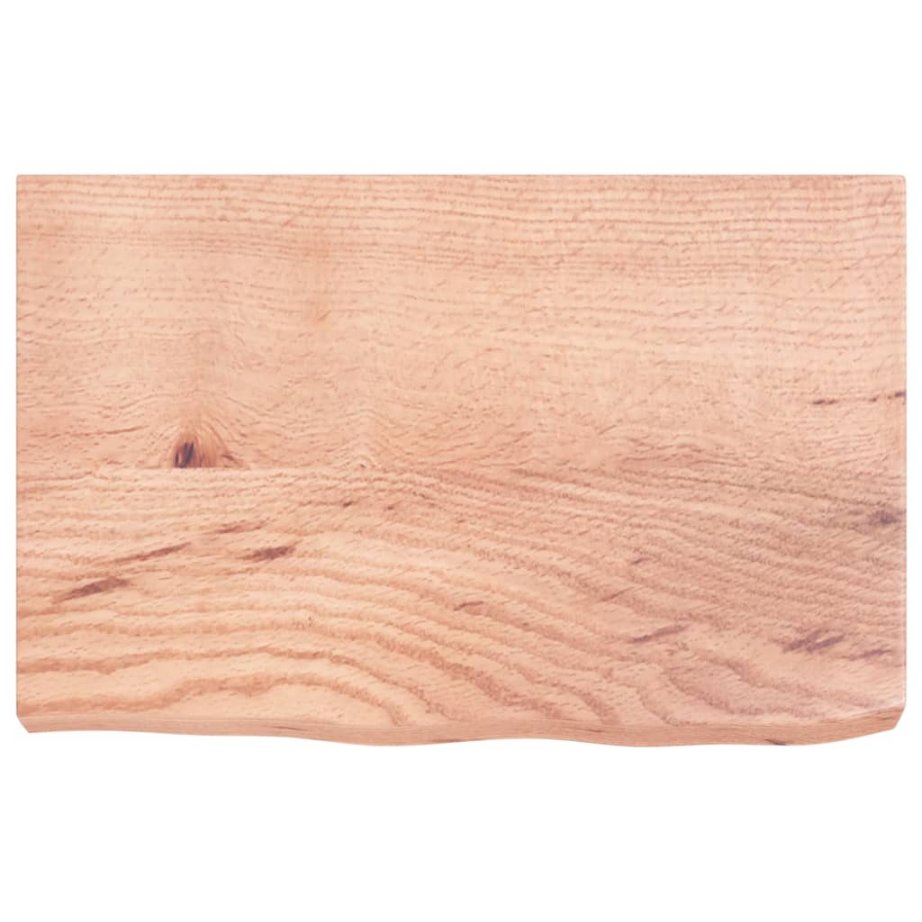 Bathroom Countertop Light Brown 60x40x(2-6) cm Treated Solid Wood