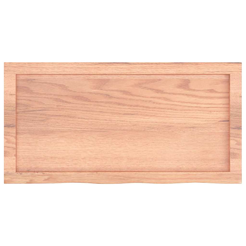 Bathroom Countertop Light Brown 80x40x(2-4) cm Treated Solid Wood