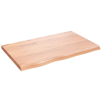 Bathroom Countertop Light Brown 80x50x(2-4) cm Treated Solid Wood