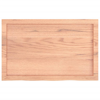 Bathroom Countertop Light Brown 80x50x(2-4) cm Treated Solid Wood