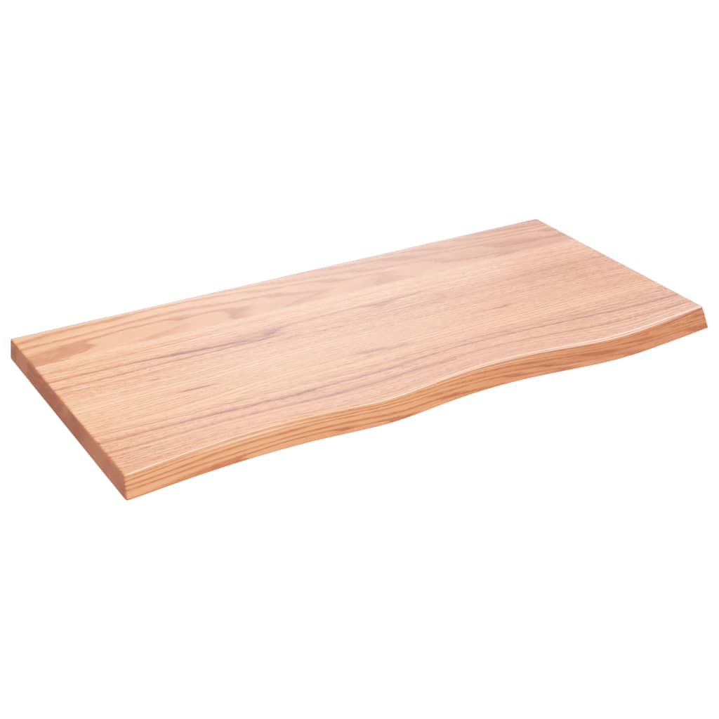 Bathroom Countertop Light Brown 100x50x(2-4)cm Treated Solid Wood