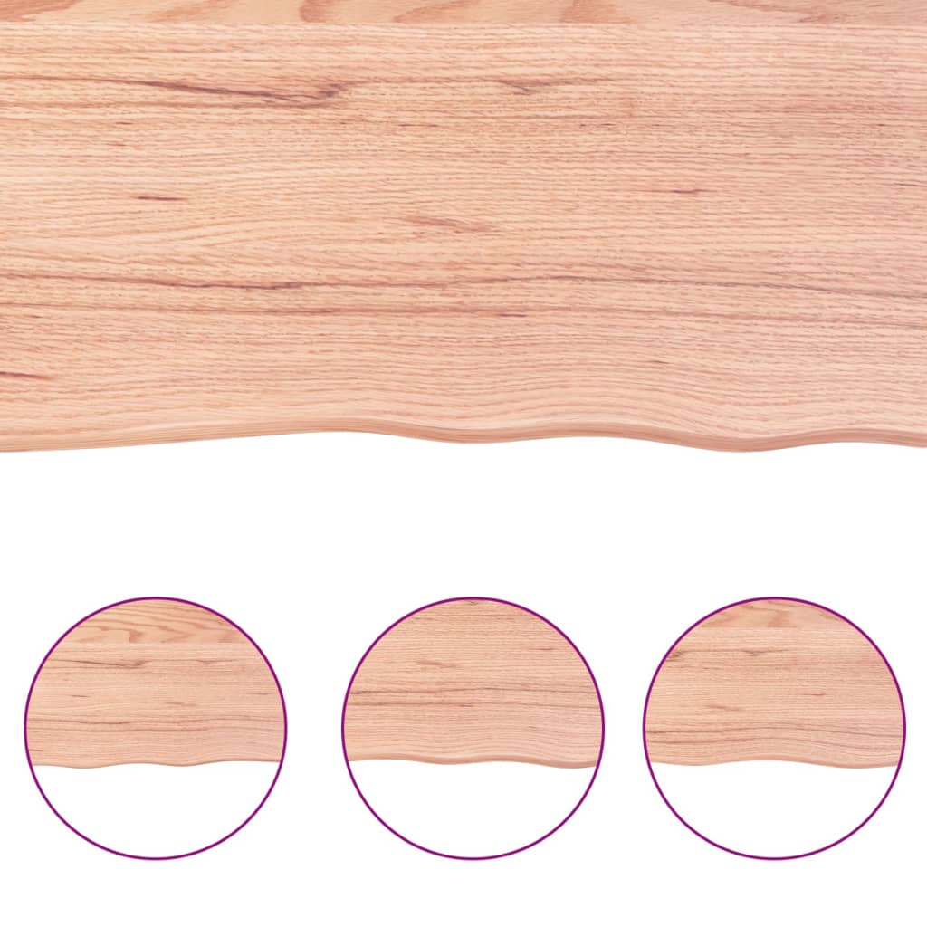 Bathroom Countertop Light Brown 100x60x(2-4)cm Treated Solid Wood
