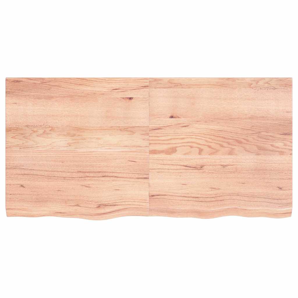 Bathroom Countertop Light Brown 120x60x(2-4)cm Treated Solid Wood