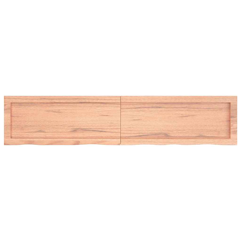 Bathroom Countertop Light Brown 140x30x(2-4)cm Treated Solid Wood