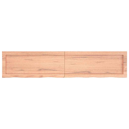Bathroom Countertop Light Brown 140x30x(2-4)cm Treated Solid Wood