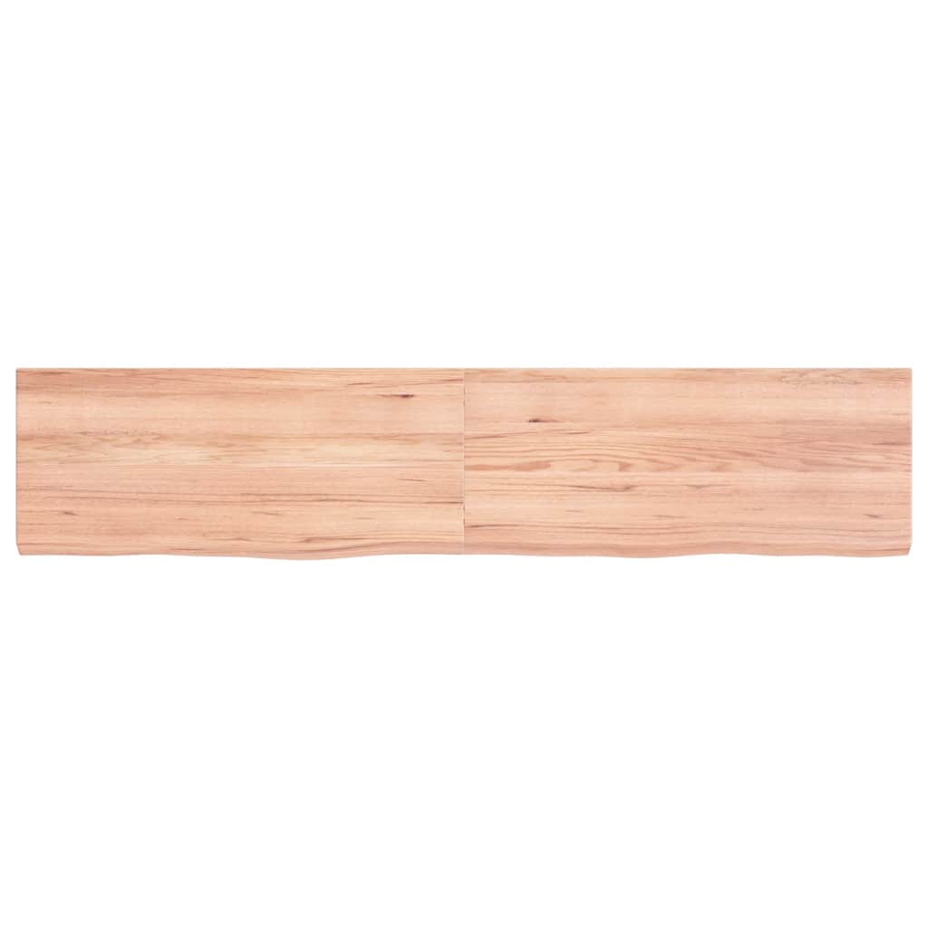 Bathroom Countertop Light Brown 140x30x(2-4)cm Treated Solid Wood