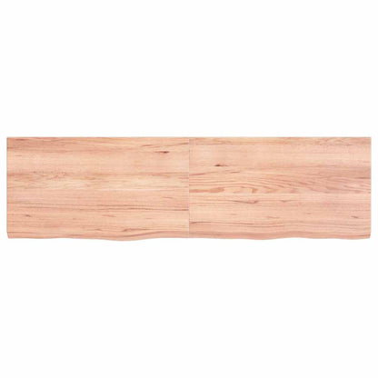 Bathroom Countertop Light Brown 140x40x(2-4)cm Treated Solid Wood