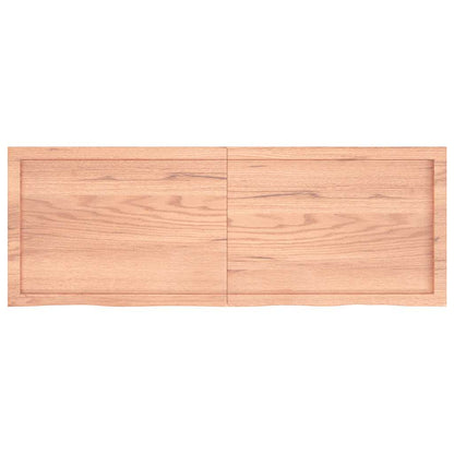 Bathroom Countertop Light Brown 140x50x(2-6)cm Treated Solid Wood