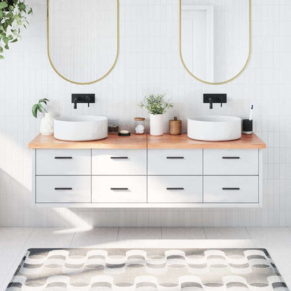 Bathroom Countertop Light Brown 180x50x(2-4)cm Treated Solid Wood